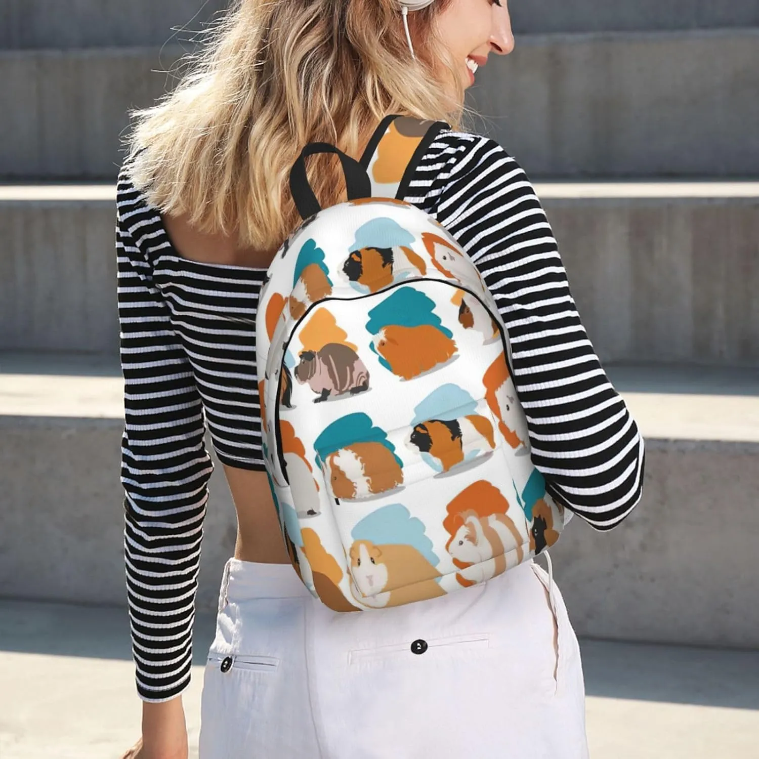 Guinea Pig Illustration print Laptop Backpack for Women Men,Bookbag Casual Daypackfor College Work for Travel Computer