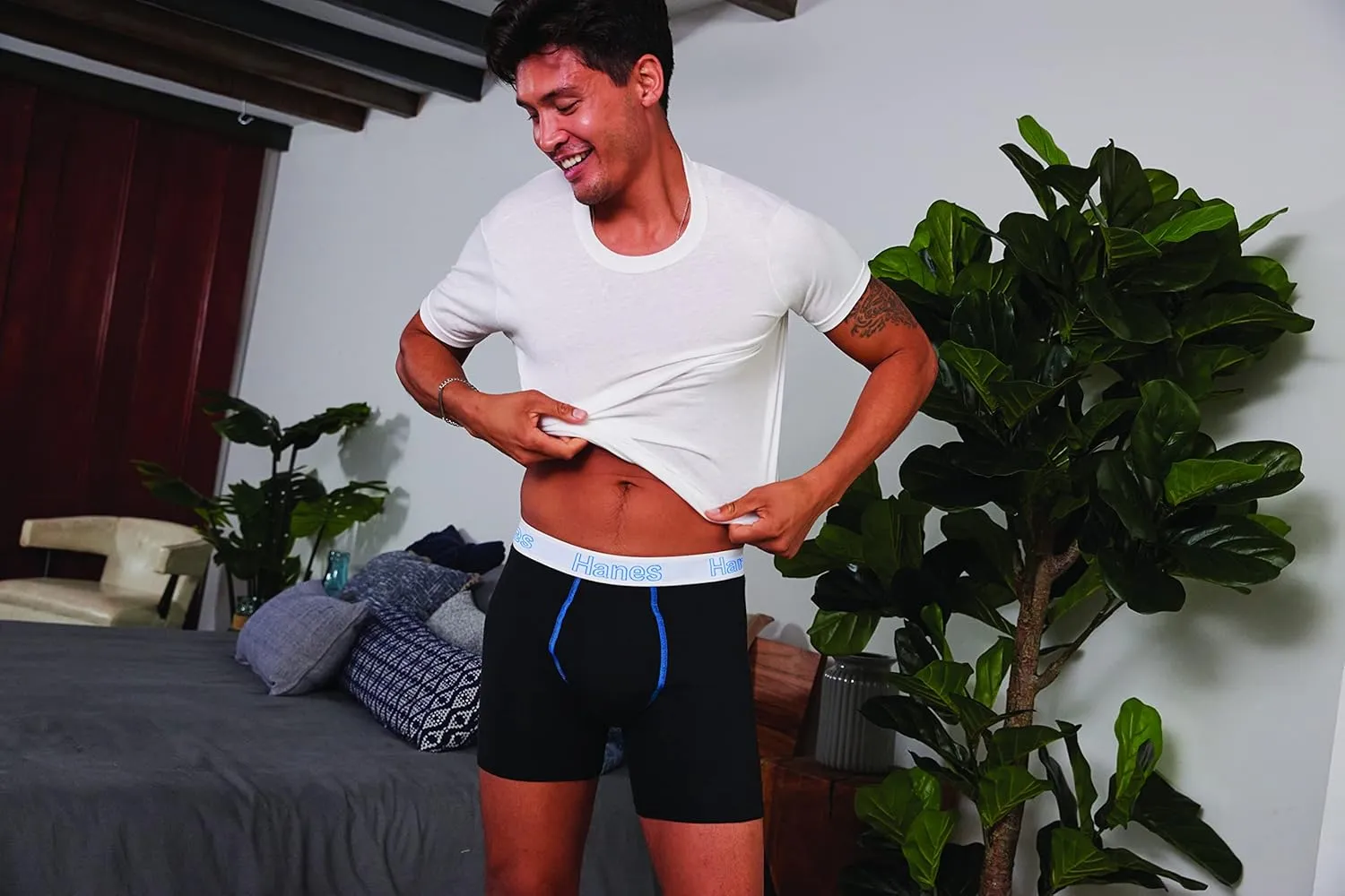 Hanes Men's Cotton, Moisture-Wicking Crew Tee Undershirts, Multi-Packs Available