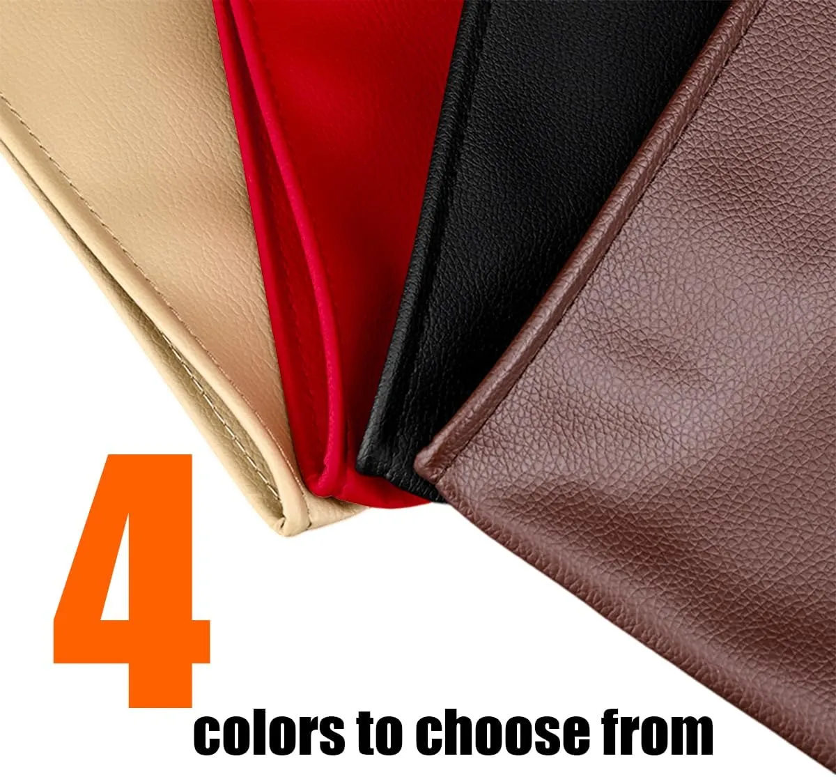 Hanging Car Trash Bag, Foldable Magnetic Garbage Can with Smart LED for Front Back Seat, Multi-Functional Waterproof Leather Rubbish Bag Storage Pocket, Car Accessories (Brown)