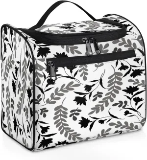 Hanging Toiletry Bag Floral Print for Women Girls, Cosmetic Makeup Bag with Multi Compartments, Portable Travel Bag Organizer Large for Toiletries Accessories