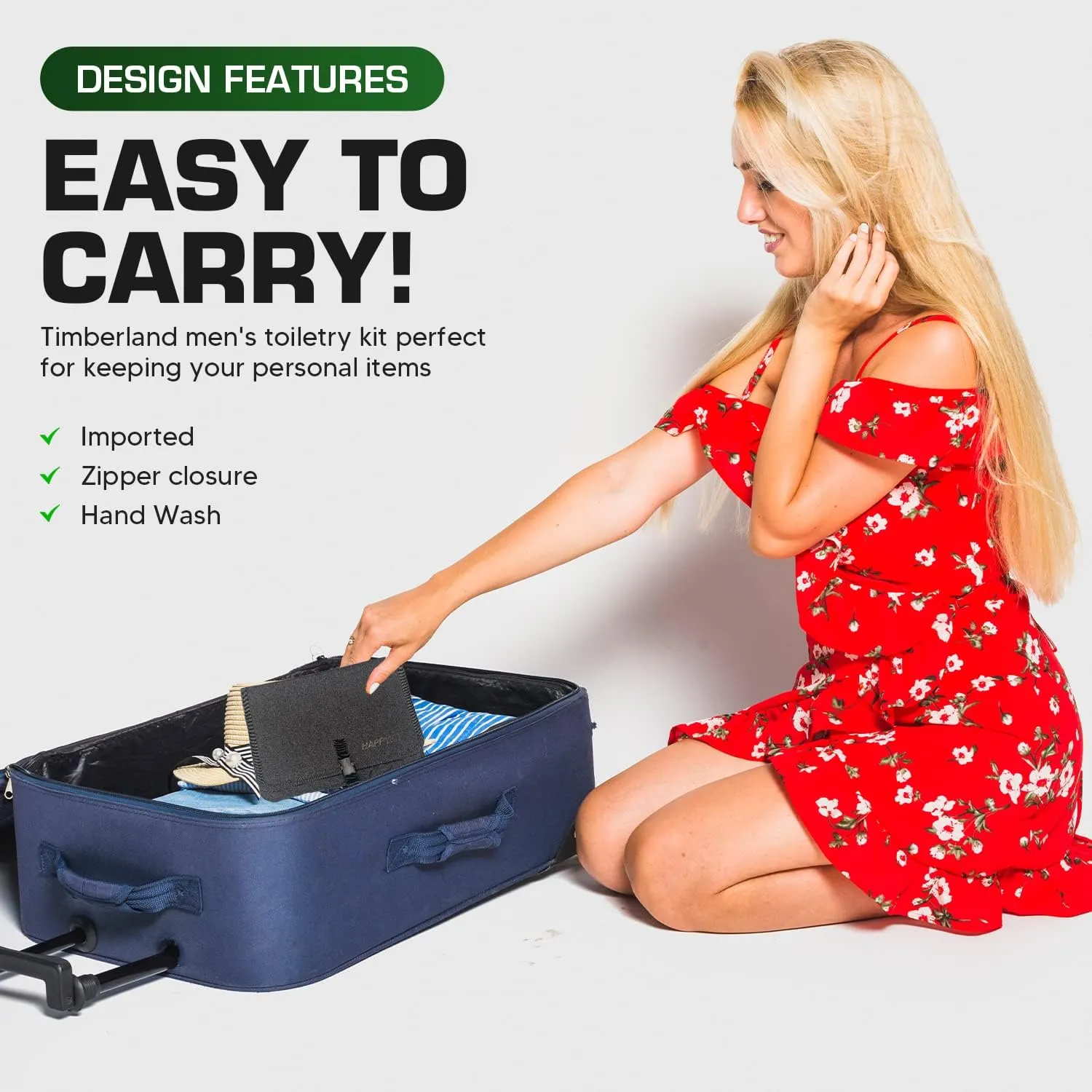 Happy Kit - Pouch with Lock, 9.69 x 6.34 x 1.26 Bag Kit for Travel and Home, Water Resistant Money Bag Organizer with Combination Lock, Portable Travel Bag
