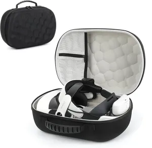 Hard Carrying Case for MetaQuest 3S/3 Headset,Compatible with M eta Quet 3S/3 Gaming Headset and Touch Controllers Accessories Portable Protection Case(Black)