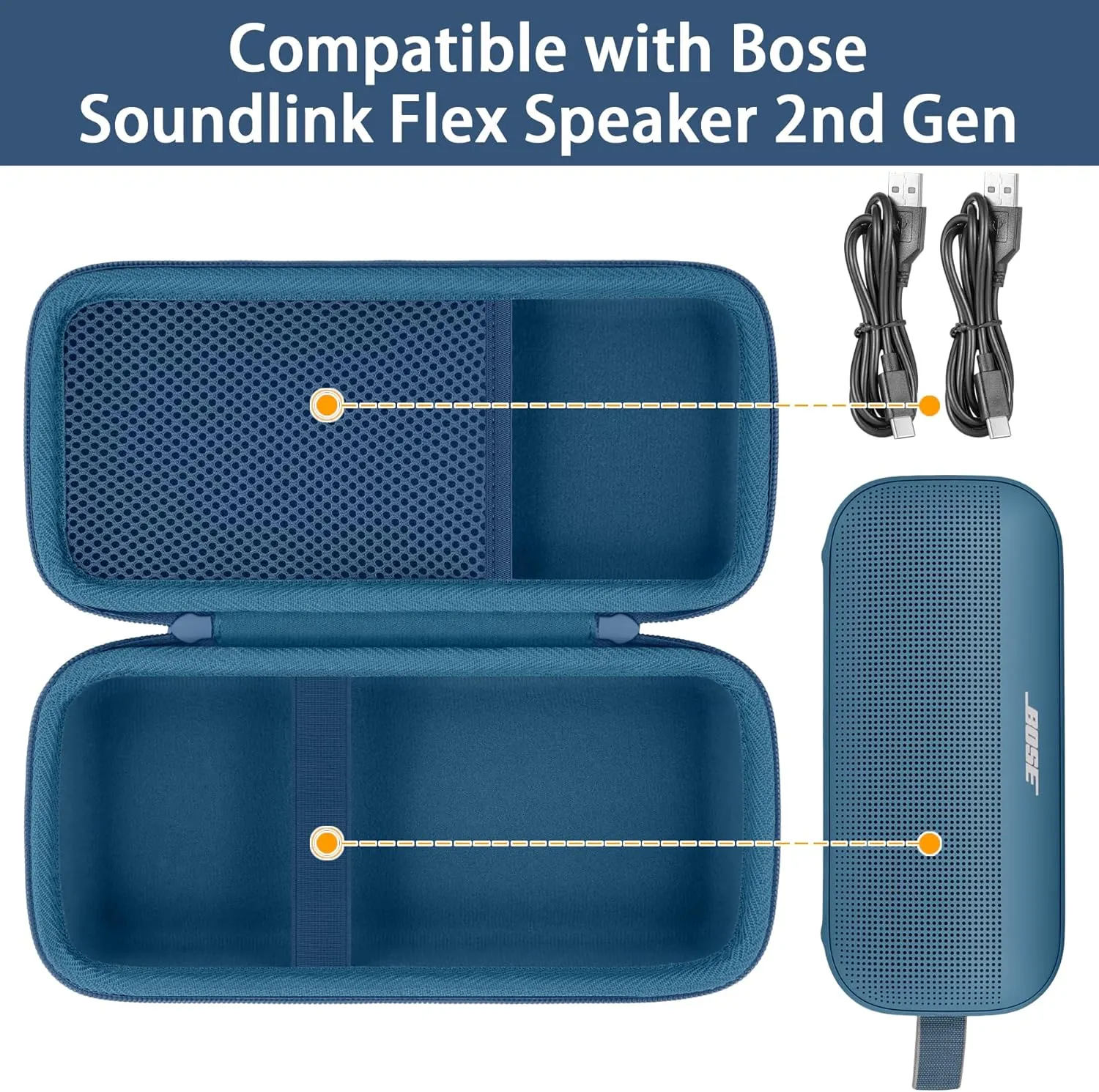 Hard Portable Case Compatible with Bose New SoundLink Flex 2nd Gen/Bose SoundLink Flex Bluetooth Portable Speaker,Blue Dusk Case