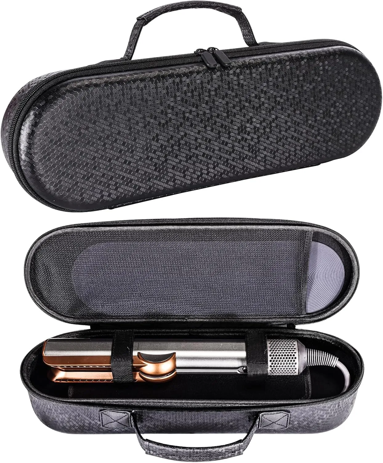 Hard Travel Case Compatible with Dyson Airstrait Straightener, Carrying Case for Hair Straightener, Portable Storage Bag Compatible with Corrale Hair Straightener (Black)