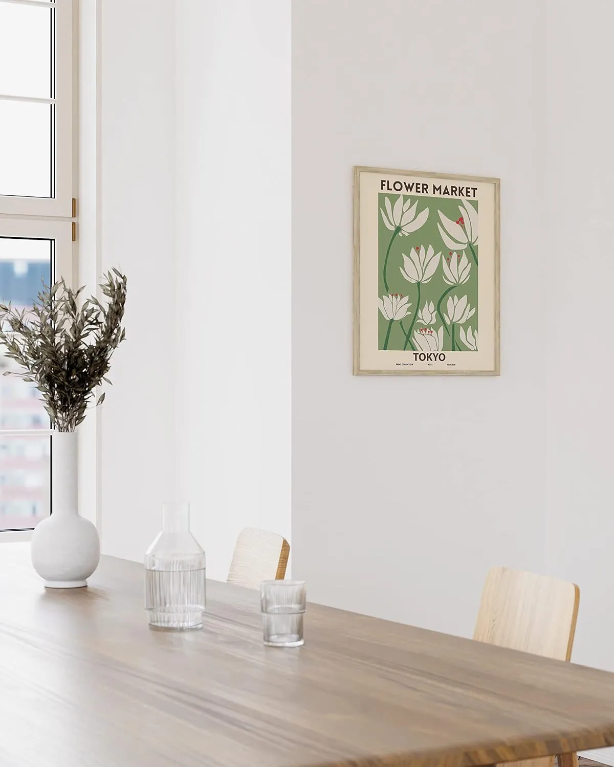 HAUS AND HUES Flower Prints Framed, Matisse Print, Henri Matisse Print, Minimalist Wall Art, Flower Market Poster (Black, 12x16)