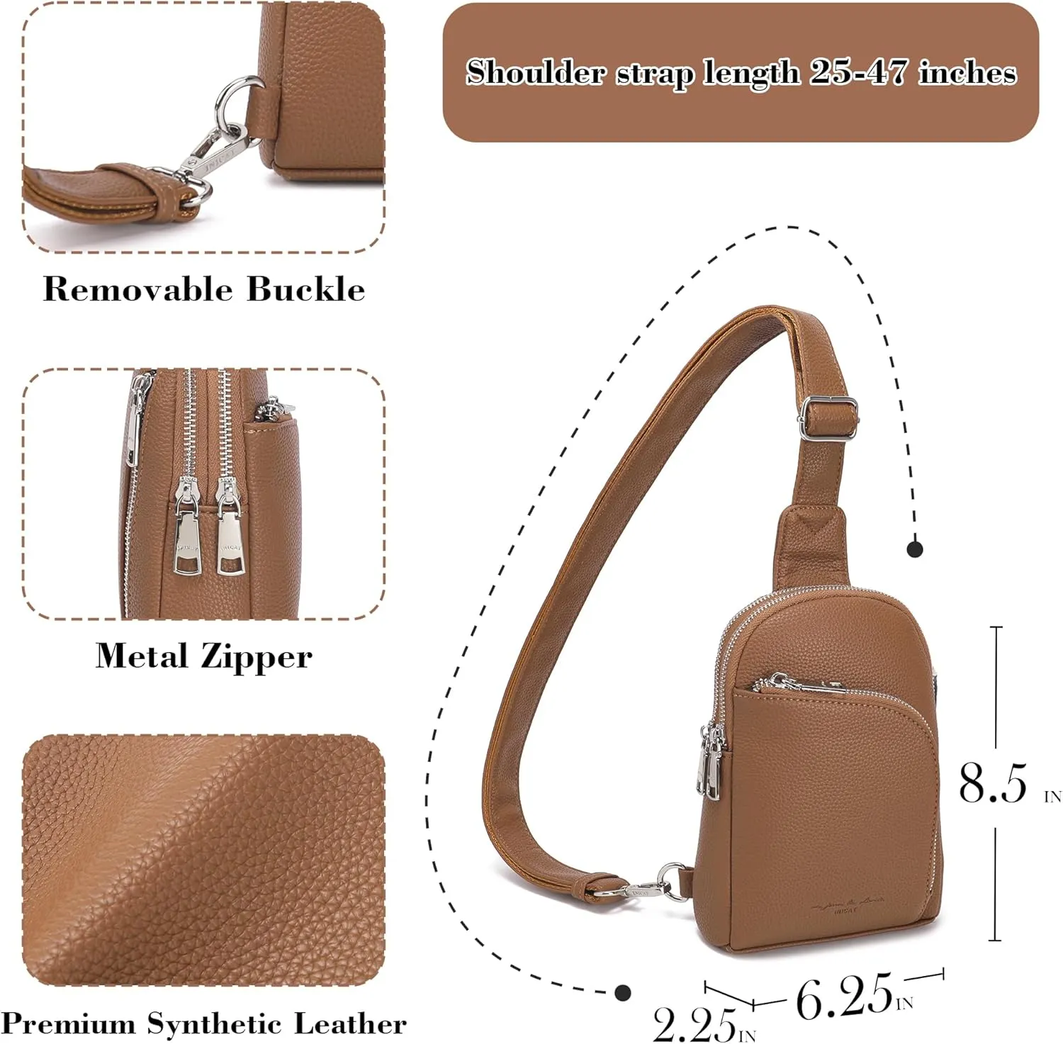 Haytijoe RFID Blocking Crossbody Bags for Women Travel Small Sling Bag Leather Cross Body Bag for Woman Fanny Packs Chest Bag