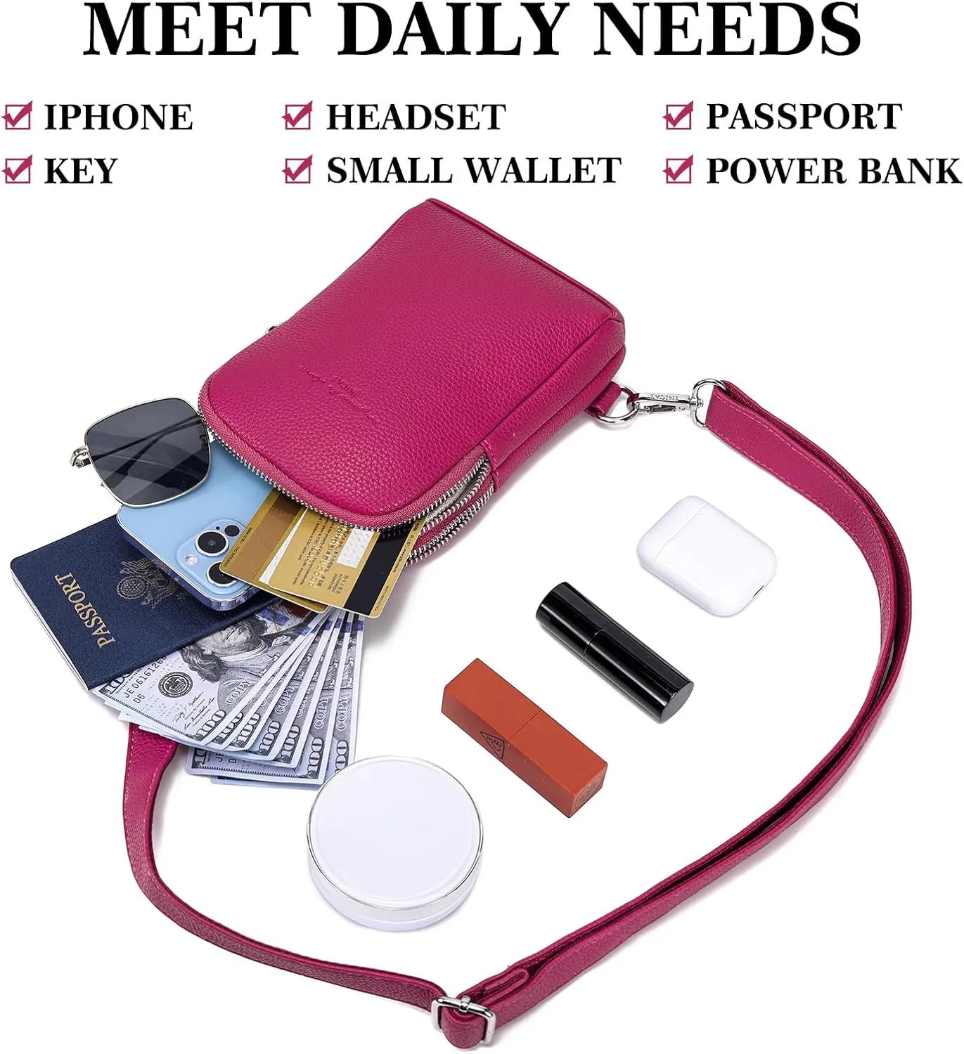 Haytijoe Small Crossbody Sling Bag for Women Travel Purses Anti Theft Cross Body Bag for Woman Fanny Packs