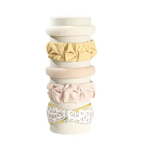 Headband Holder Organizer Tower, Soft Velvet Hairband Stand Display, Hair Hoop Accessories Storage for Home Bedroom or Store Shop Selling (Beige Color)