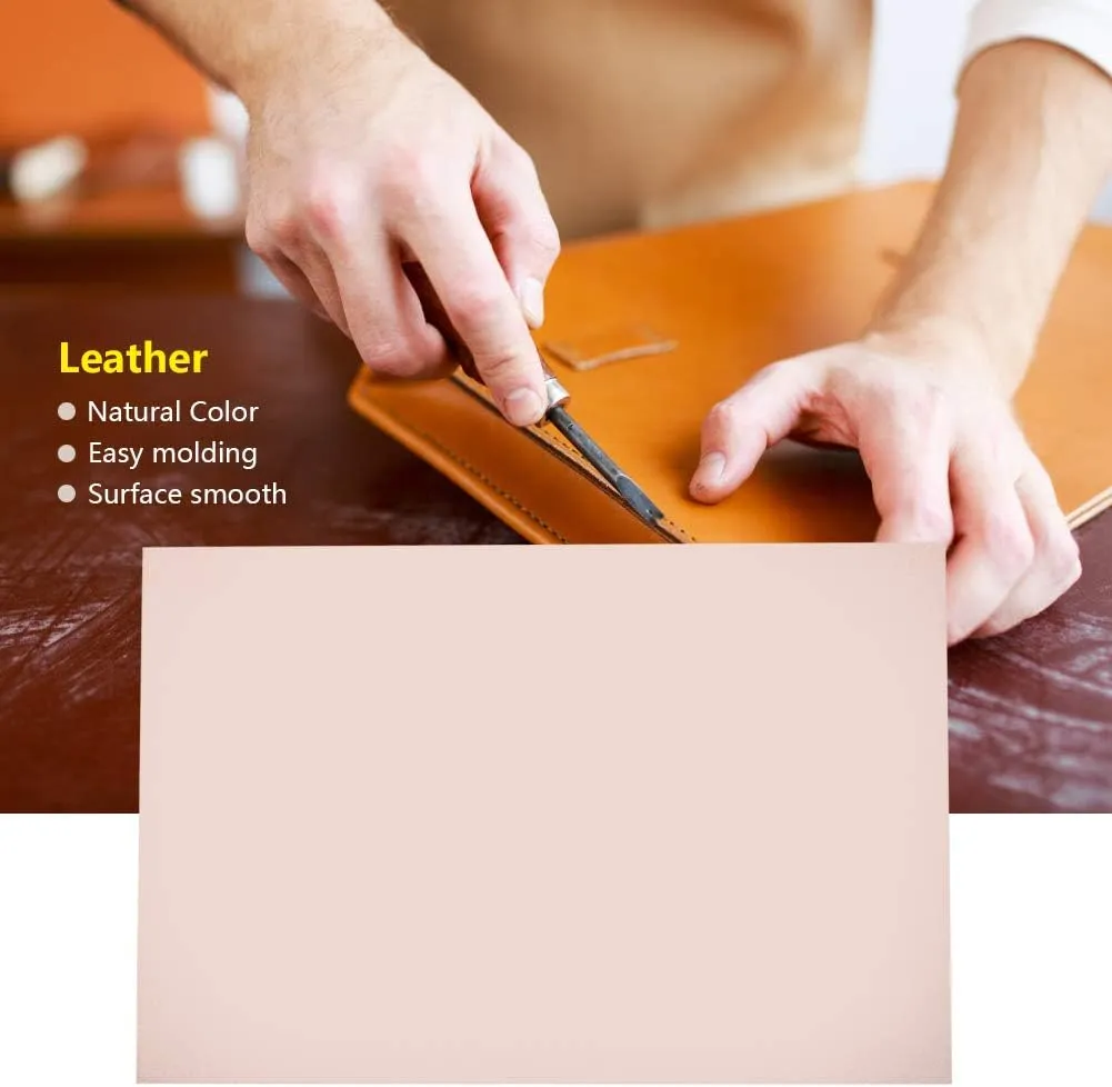 High Quality Handmade Tanned Vegetable Leather Soft Tight Durable Leather Smell for Handbags Wallets Holsters Knife Sheaths Material Leather Color Size 20x20x0.2cm 20x10x0.15cm (1.0 Thick 21 * 14cm)