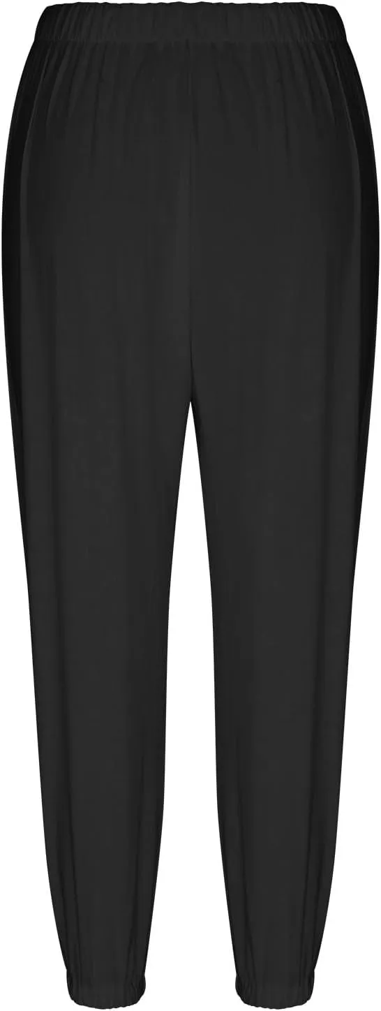 High Waist Cotton Linen Pants for Women Casual Summer Drawstring Lounge Pants Loose Cropped Trousers with Pockets
