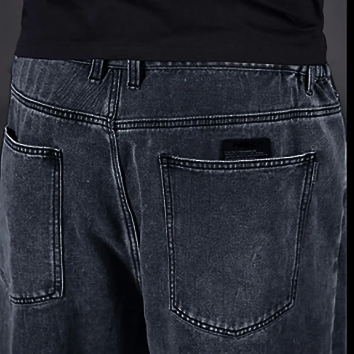 Hip Hop Jeans for Men Joggers Loose Fit Streetwear Biker Baggy Denim Pants Stylish Loose Elastic Waist Vintage Jeans