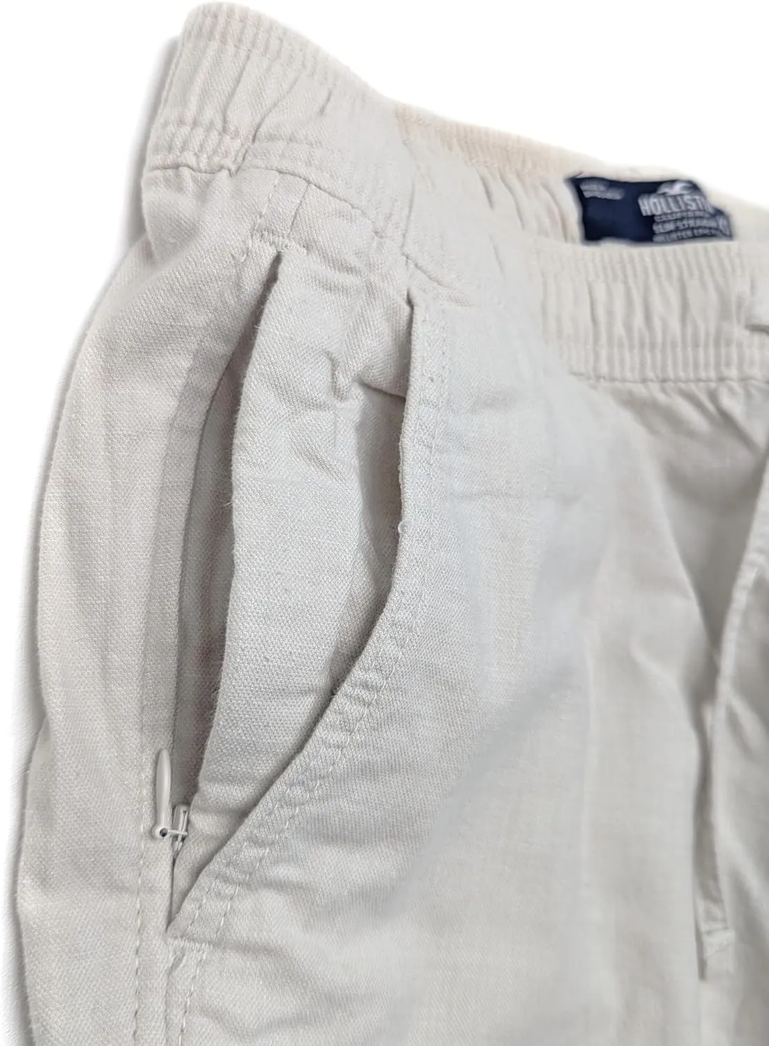 Hollister California Men's Slim Straight Linen-Blend Pull-On Pants HOM-54