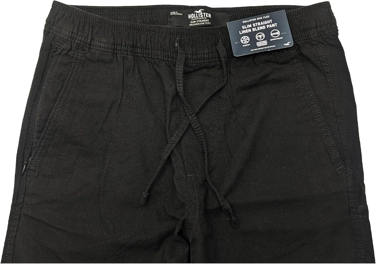 Hollister California Men's Slim Straight Linen-Blend Pull-On Pants HOM-54