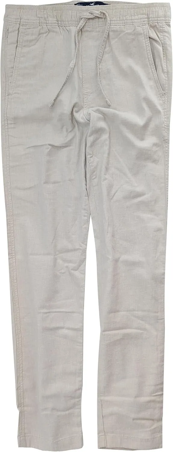 Hollister California Men's Slim Straight Linen-Blend Pull-On Pants HOM-54