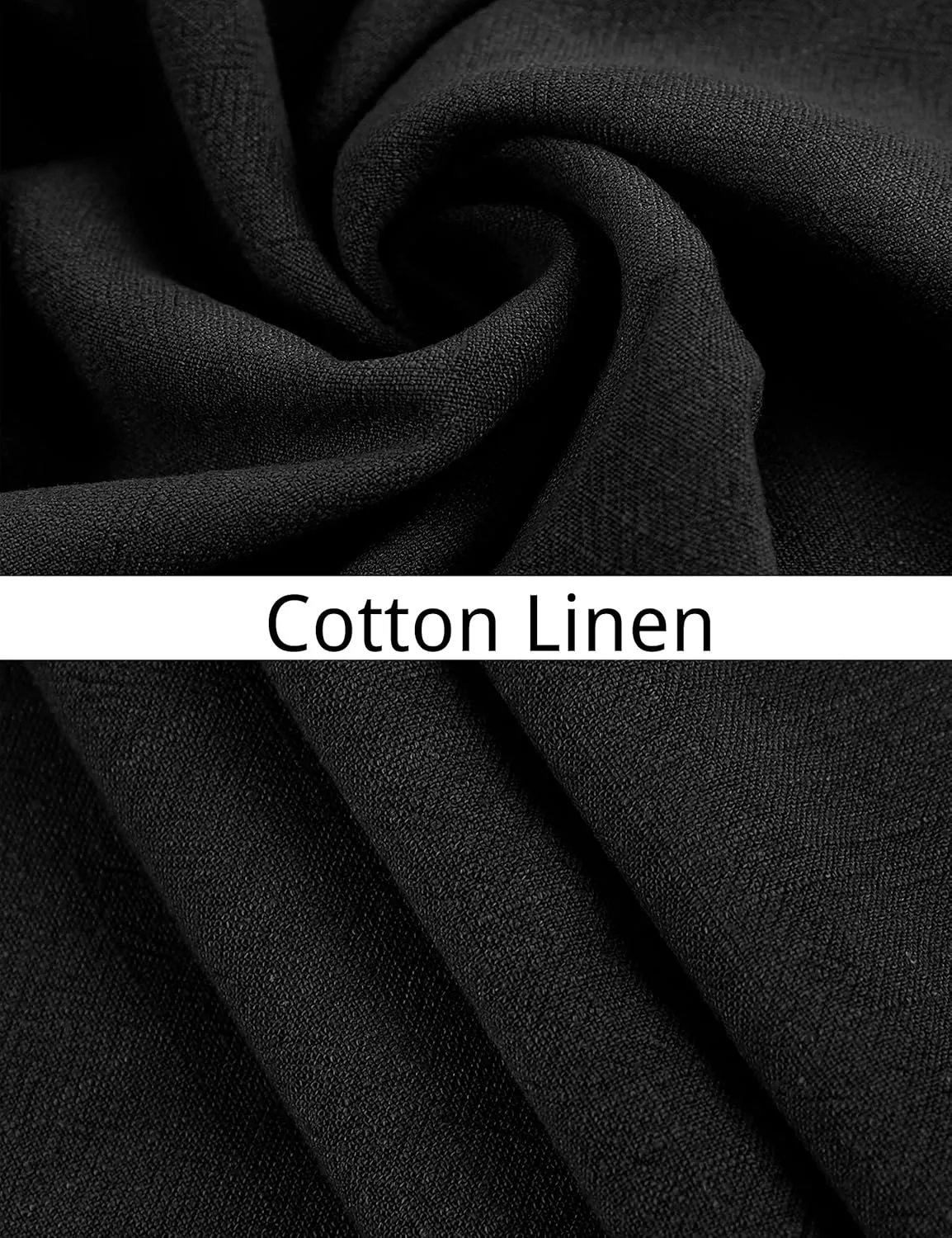 Hooever Womens Cotton Linen Pants Casual Button Up High Waisted Wide Leg Trousers
