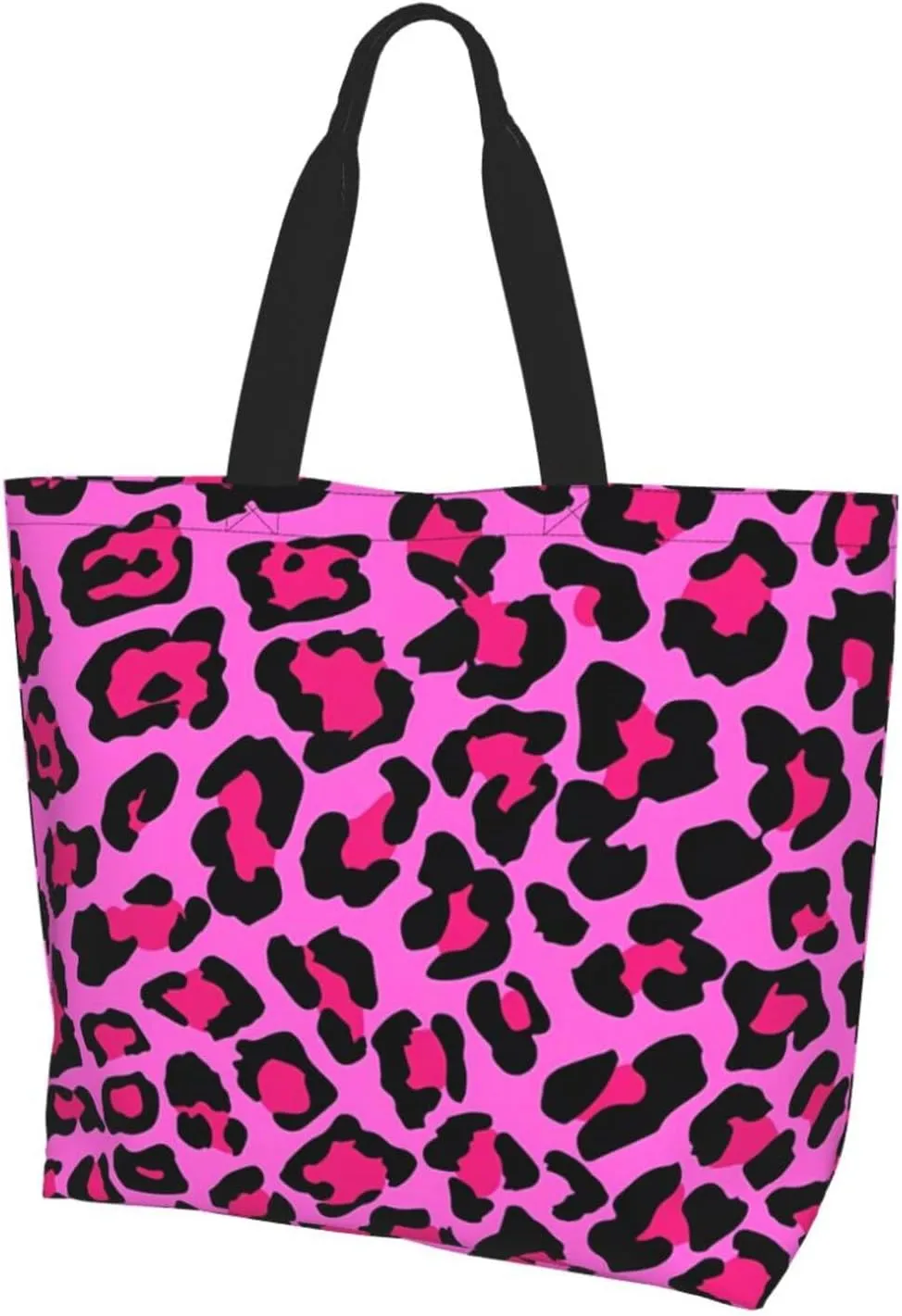 Hot Pinks Zebra Leopard Animal Stripes Women's Tote Bag Large Capacity Single Shoulder Bags Handbag for Shopping Work