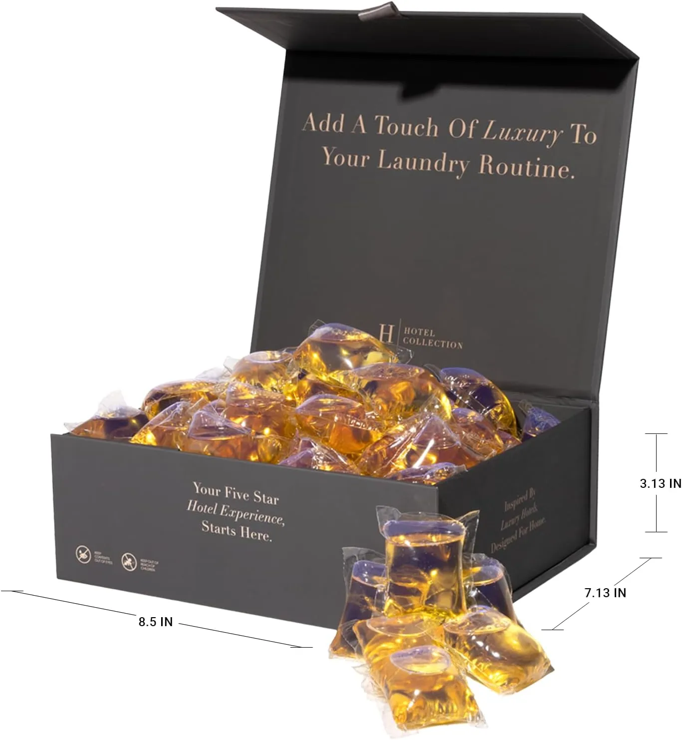 Hotel Laundry Pods – Black Velvet Scent w/Blonde Woods, Rose & Black Fig for Luxe Laundry – 45ct