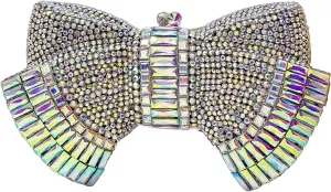 HUANG ZHUANG Bowknot Luxury Crystal Clutch Women Glitter Rhinestone Evening Bag for Party Wedding