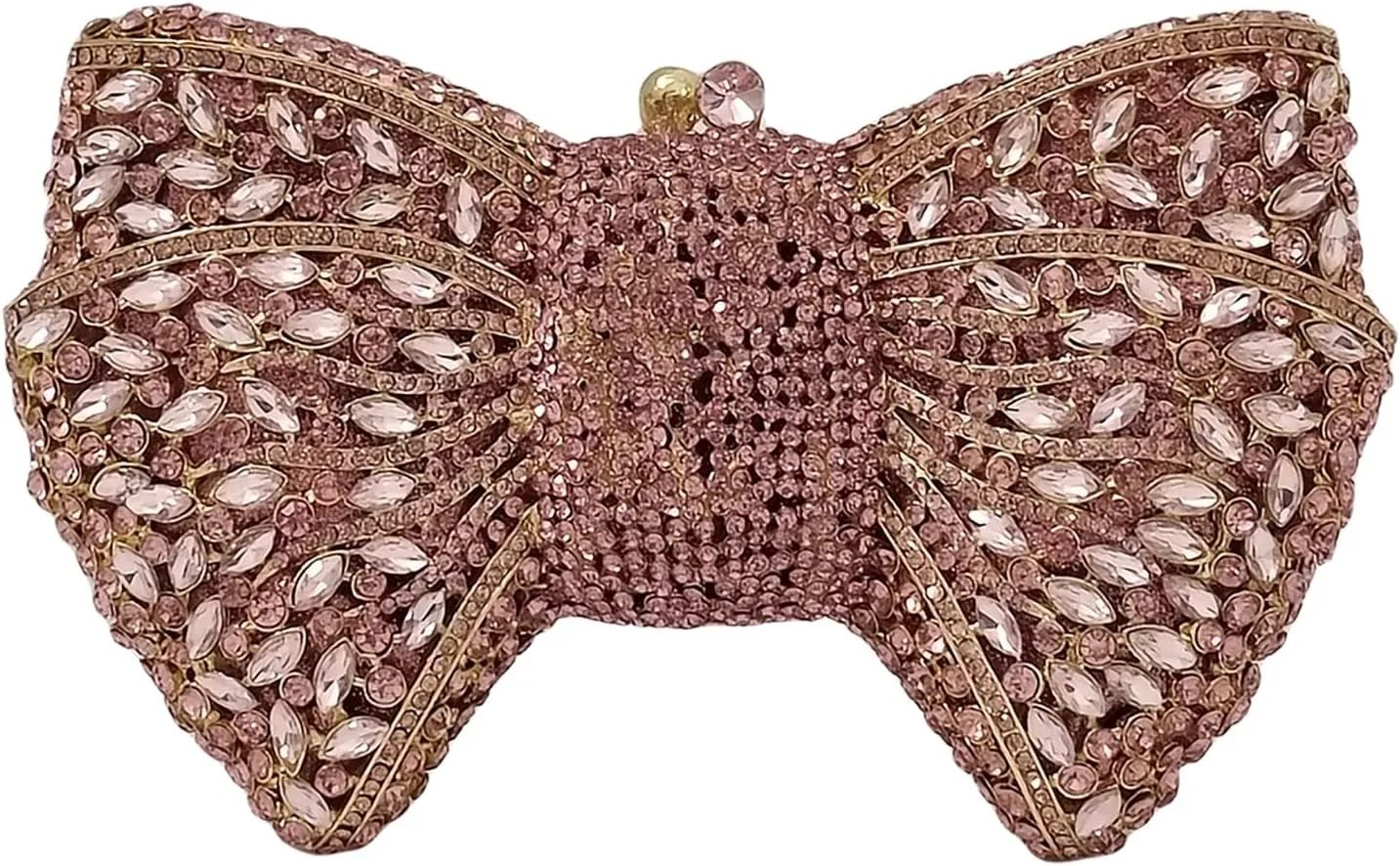 HUANG ZHUANG Bowknot Luxury Crystal Clutch Women Glitter Rhinestone Evening Bag for Party Wedding