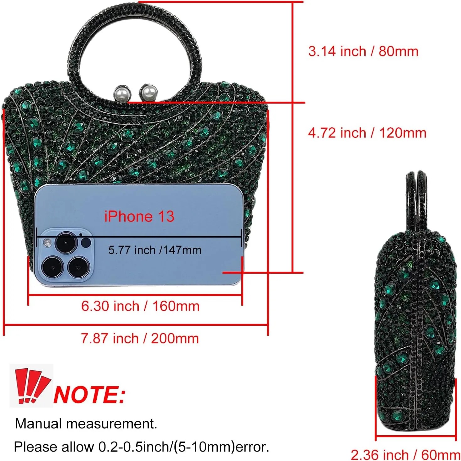 HUANG ZHUANG Elegant Crystal Basket Clutch Women Rhinestone Evening Bag Wedding Formal Party Banquet Purses Handbag