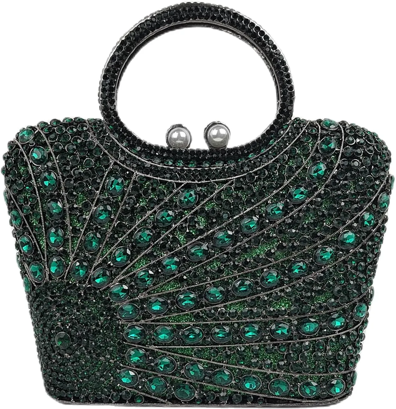 HUANG ZHUANG Elegant Crystal Basket Clutch Women Rhinestone Evening Bag Wedding Formal Party Banquet Purses Handbag