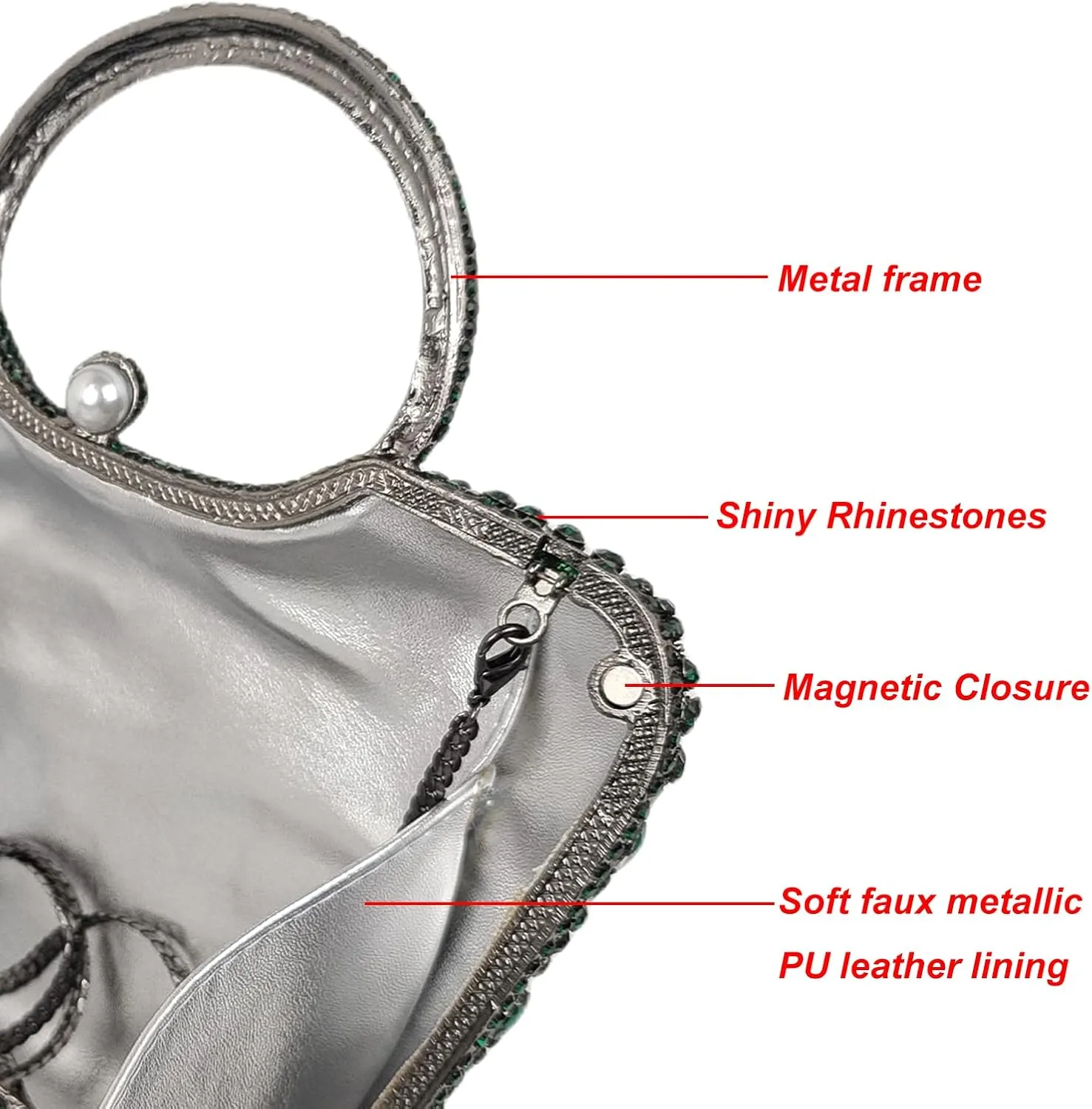 HUANG ZHUANG Elegant Crystal Basket Clutch Women Rhinestone Evening Bag Wedding Formal Party Banquet Purses Handbag