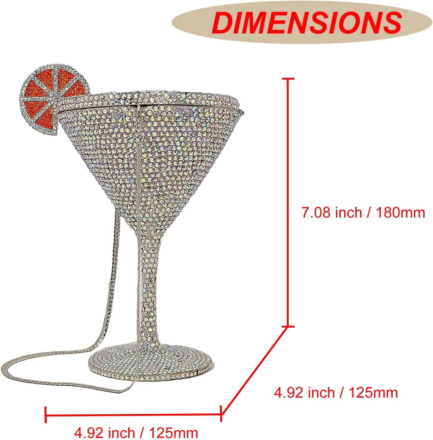 HUANG ZHUANG Goblet Evening Bag Women Cocktail Cup Rhinestone Clutch Purse Funny Crystal Party Bag Cute Prom Handbag