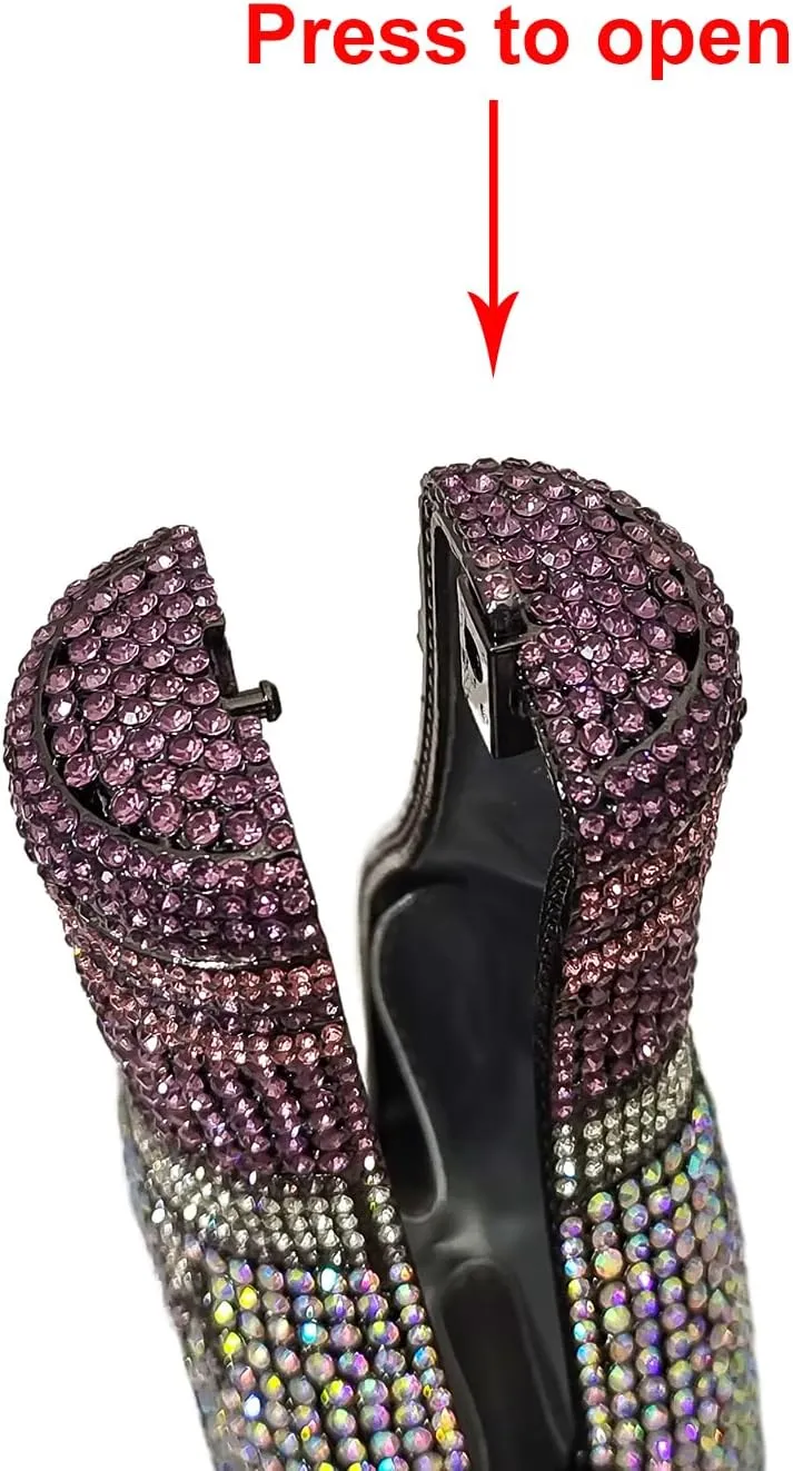HUANG ZHUANG Women Champagne Bottle Evening Bag Rhinestone Clutch Purse Prom Sweet Crystal Handbag Party Cocktail