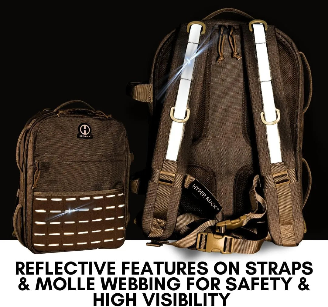 HYPERWEAR Hyper Ruck, 20L Rucking Backpack with 3 Rucking Weight Plate/Laptop Sleeves