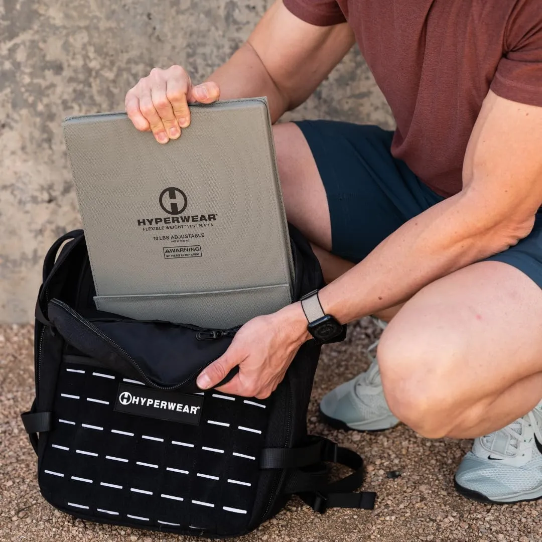 HYPERWEAR Hyper Ruck, 20L Rucking Backpack with 3 Rucking Weight Plate/Laptop Sleeves