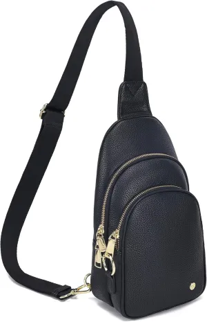 INICAT Crossbody Sling Bags Fanny Packs Leather Purses Chest Bag for Women