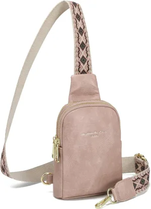 INICAT Small Crossbody Sling Bags for Women Vegan Leather Cell Phone Purse Fanny Packs for Women Men