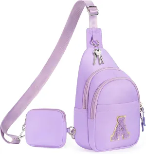 Initial Fanny Pack for Teen Girls Cute Crossbody Bag Sling Purse Personalized Gift for Tween Girl Kids 6-14 Years Old