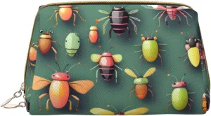 Insect Atlas Printed Makeup Bag, Reusable Cosmetic Bag for Toiletry Travel, Cute Style for Women