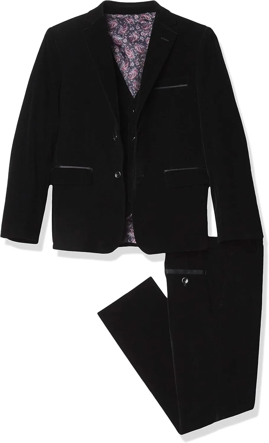 Isaac Mizrahi Boys' Slim Fit 3 Piece Velvet Suit