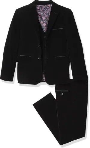 Isaac Mizrahi Boys' Slim Fit 3 Piece Velvet Suit