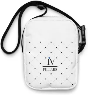 IV PILLARS Stylish White Crossbody Bag – Minimalist Utility for Phone, Makeup, and Accessories – Quilted Diamond Pattern, Compact & Lightweight Design for Everyday Use