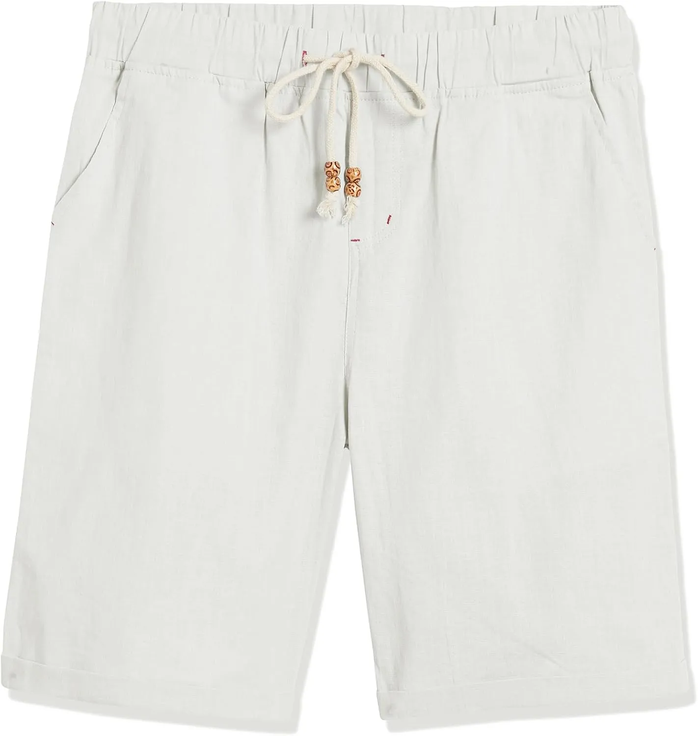 Janmid Men's Linen Shorts Casual Drawstring Summer Beach Shorts for Men