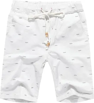 Janmid Men's Linen Shorts Casual Drawstring Summer Beach Shorts for Men