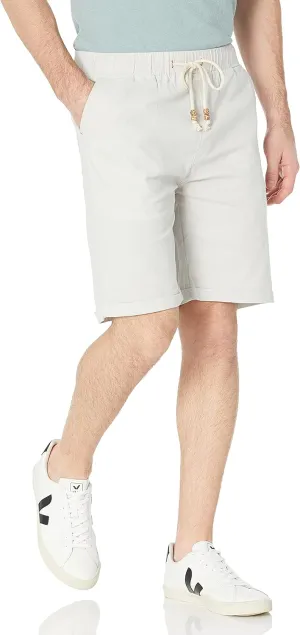 Janmid Men's Linen Shorts Casual Drawstring Summer Beach Shorts for Men