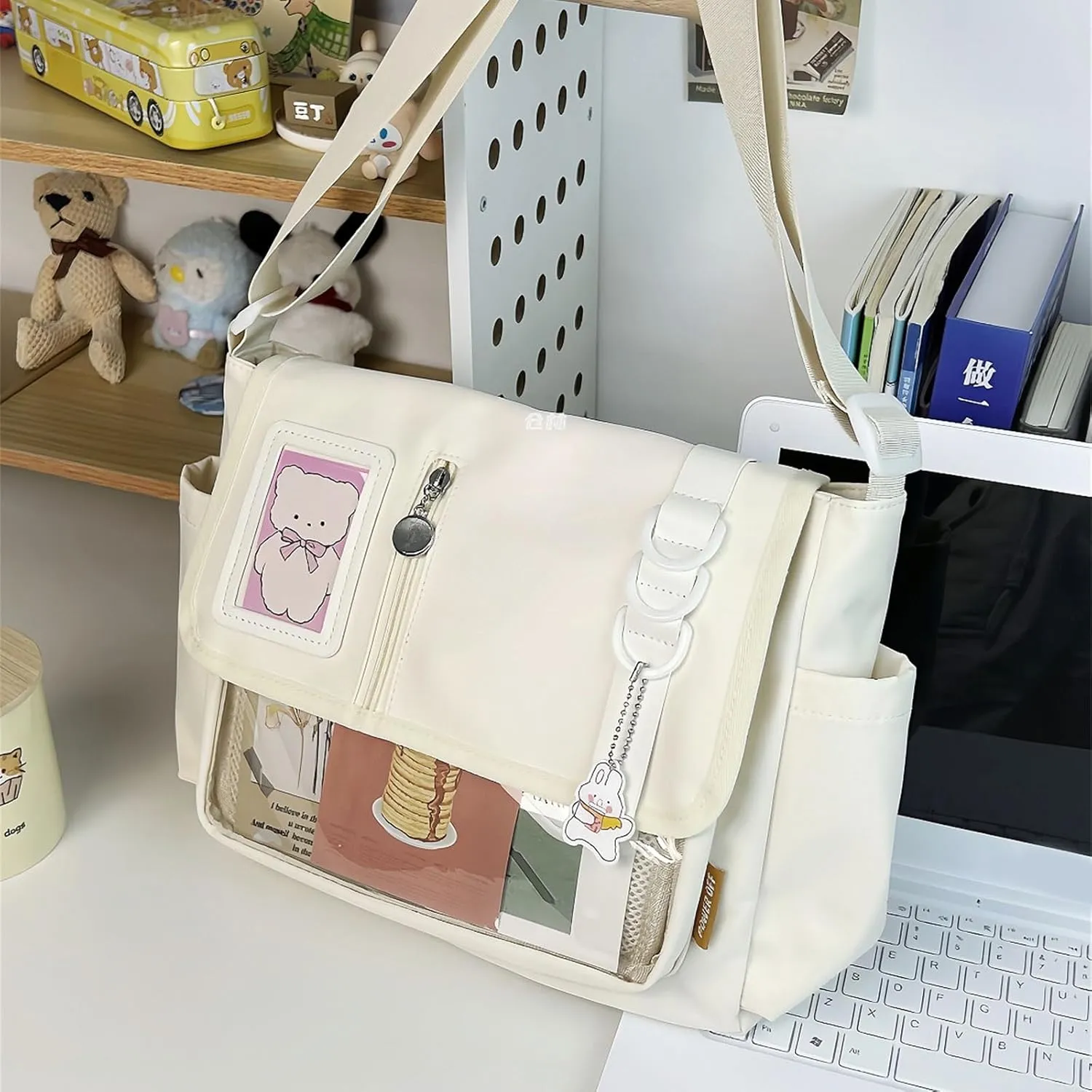 Japanese Styles Nylon Crossbody Bag for Anime Enthusiasts and Students Large Capacity Shoulder Bags for Everyday Use