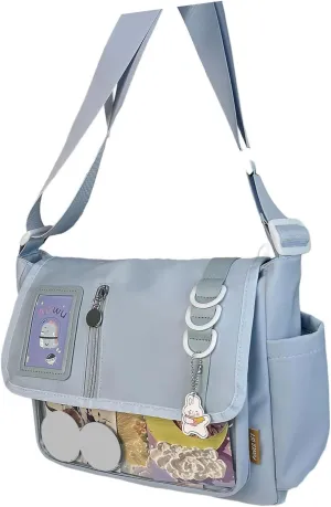 Japanese Styles Nylon Crossbody Bag for Anime Enthusiasts and Students Large Capacity Shoulder Bags for Everyday Use