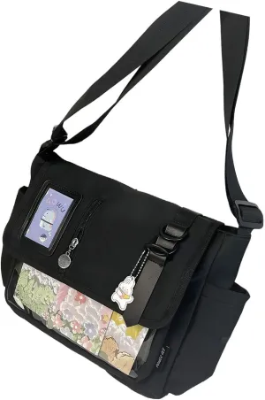 Japanese Styles Nylon Crossbody Bag for Anime Enthusiasts and Students Large Capacity Shoulder Bags for Everyday Use