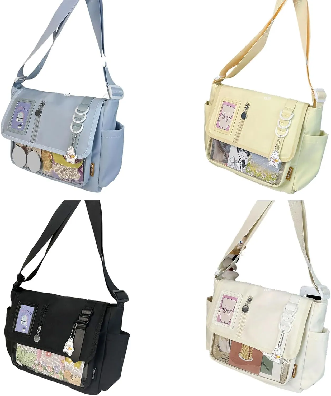 Japanese Styles Nylon Crossbody Bag for Anime Enthusiasts and Students Large Capacity Shoulder Bags for Everyday Use