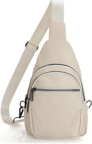 JASGOOD Anti Theft Small Sling Bag for Women Leather Fanny Packs Crossbody Bags Trendy Anti-Theft Sling Purse for Travel