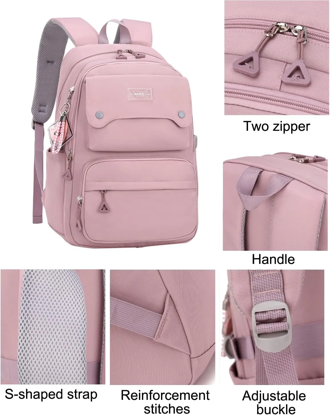 JiaYou Teen Girls Casual Backpack High Middle School Daypack Women Daily Travel Laptop Bag (1# Purple, 26 Liters)