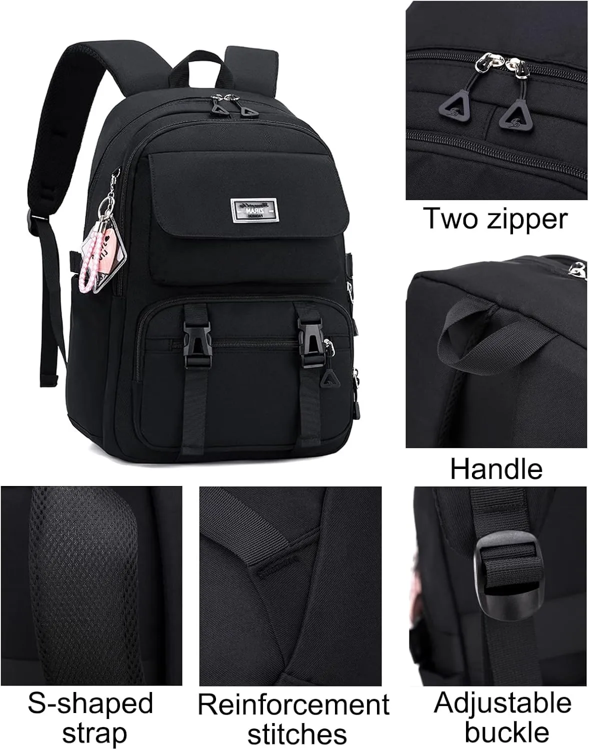 JiaYou Teen Girls Casual Backpack High Middle School Daypack Women Daily Travel Laptop Bag (2# Blue, 26 Liters)