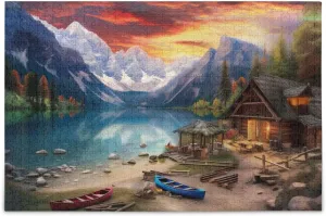 Jigsaw Puzzle 1000 Pieces for Adults Lake Mountains Sightseeing Wood Puzzles Educational Brain Toys 21215365