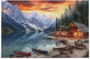 Jigsaw Puzzle 1000 Pieces for Adults Lake Mountains Sightseeing Wood Puzzles Educational Brain Toys 21215366