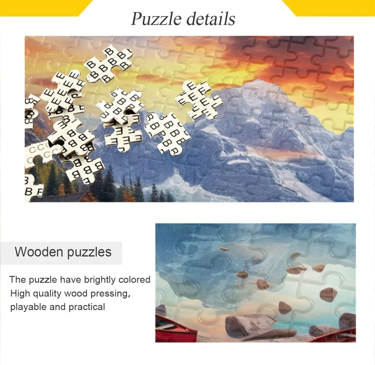 Jigsaw Puzzle 1000 Pieces for Adults Lake Mountains Sightseeing Wood Puzzles Educational Brain Toys 21215367